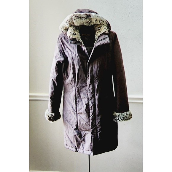 Woolrich Luxury Boulder Coat Parka Down Fill Rabbit Fur Women’s Size S - Picture 1 of 12